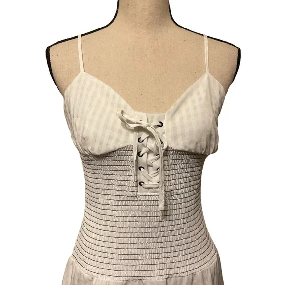 The East Order Revolve‎ Chance Mini Dress Lace Up Cottagecore Bow Women's Medium - Picture 5 of 12